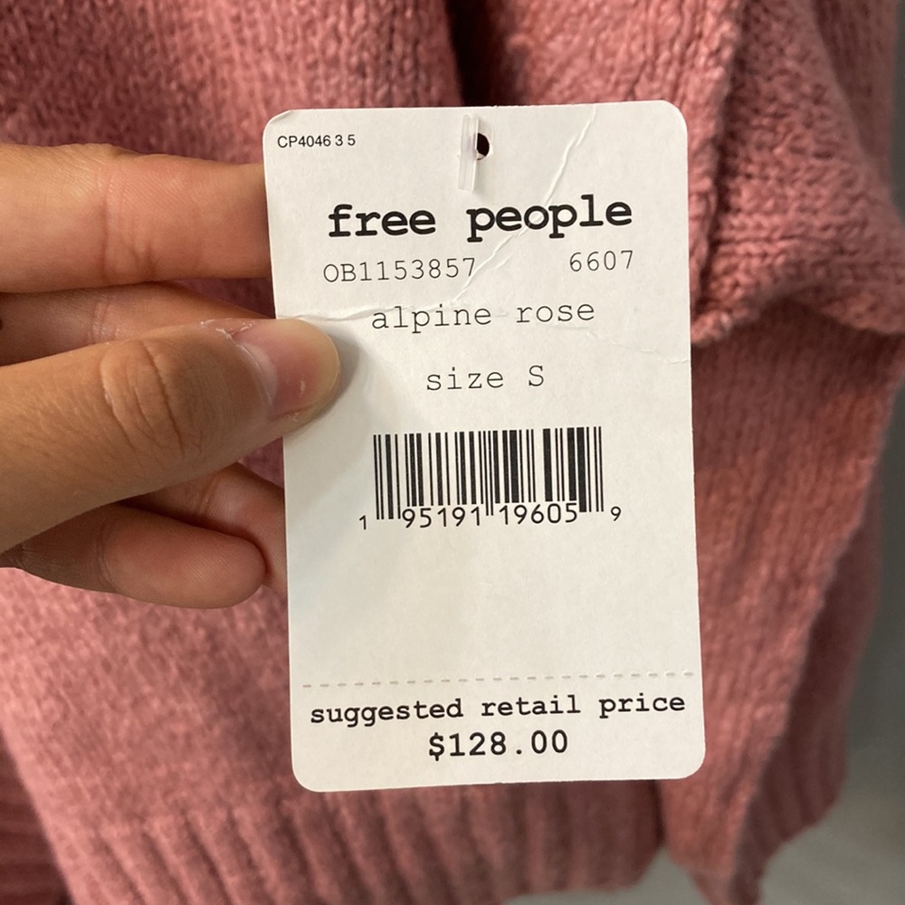 Free People Brookside Sweater- Alpine Rose NWT - Picture 7 of 11